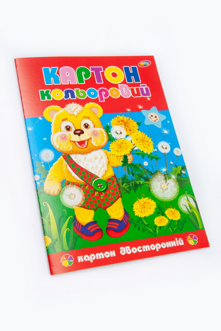 Картон кольоровий, А4, 7 аркушів, 200 г/м2, двосторонній